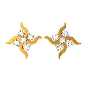 Gold American Diamond Earrings