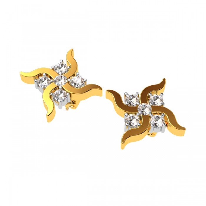 Gold American Diamond Earrings