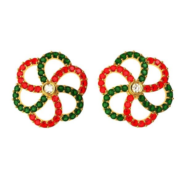Ruby Emerald American Diamond Earring Ruby Emerald American Diamond Earring