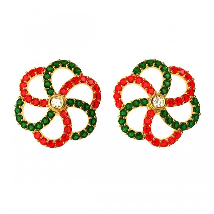 Ruby Emerald American Diamond Earring