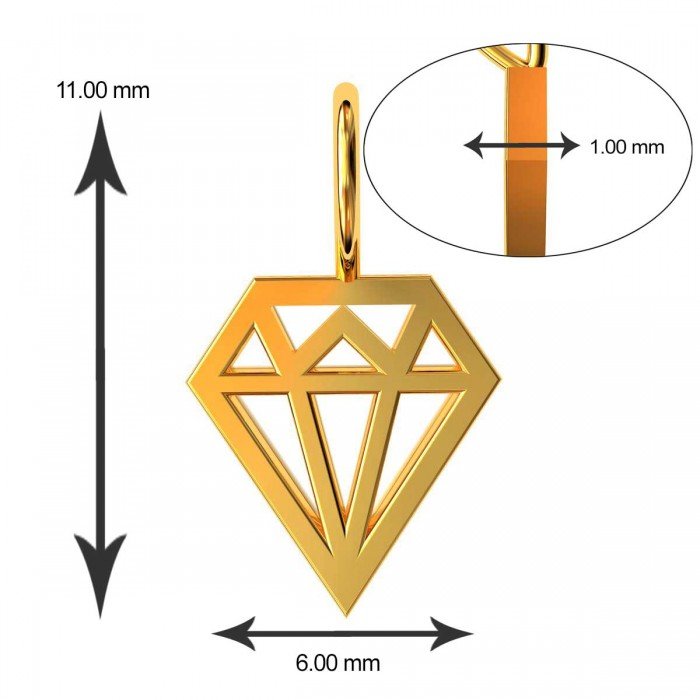 Gold American Diamond Pendant