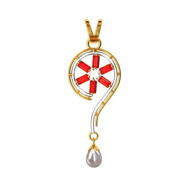 Ruby American Diamond Long Pendant Ruby American Diamond Long Pendant