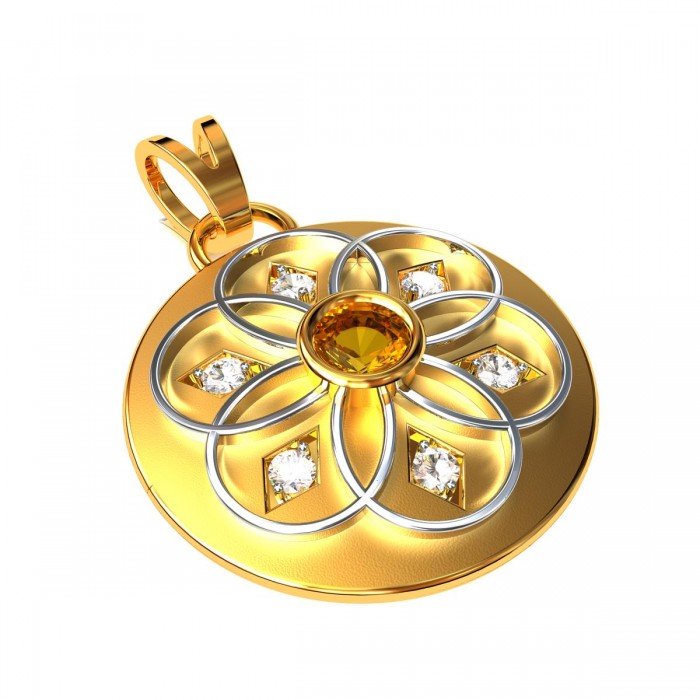 Citrine Gold Pendant