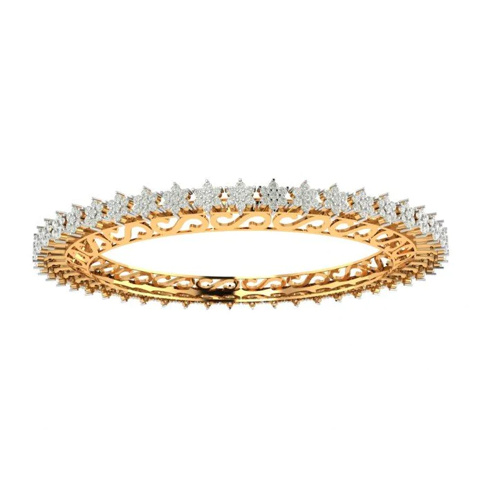 10K White Gold Round Cut Lab Grown Diamond Cluster Bracelet, Bezel Set  Diamond Fancy Bracelet at Rs 108799 | Diamond Bracelets in Surat | ID:  2849889809991