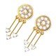 Gold American Diamond Round Earrings