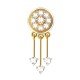 Gold American Diamond Round Earrings