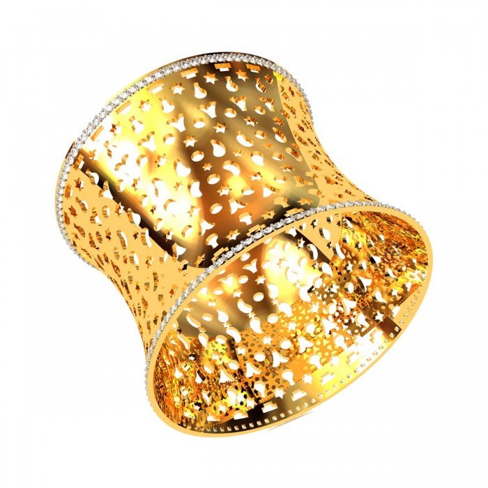 Gold Diamond Jali Bangle