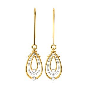 American Diamond Hoop Drop Earring