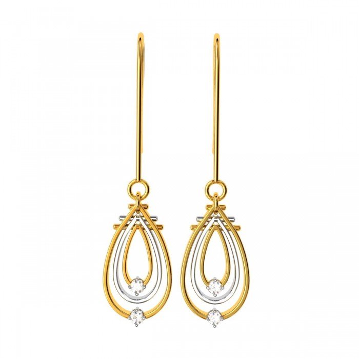 American Diamond Hoop Drop Earring