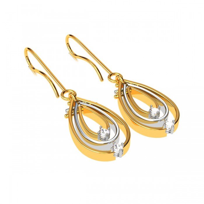 American Diamond Hoop Drop Earring