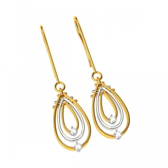 American Diamond Hoop Drop Earring