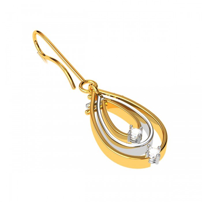 American Diamond Hoop Drop Earring