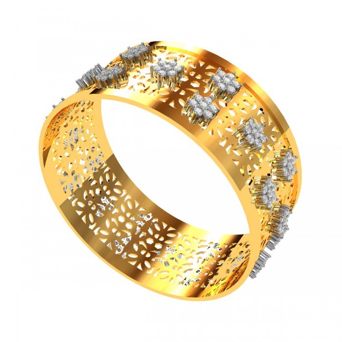 Cluster Diamond Jali Bangle