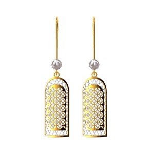 Pearl American Diamond Dangling Earring