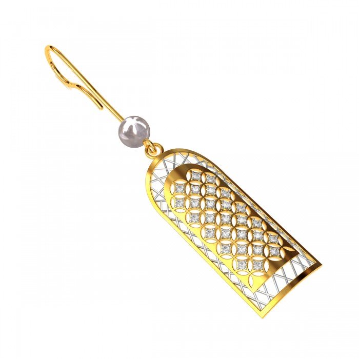 Pearl American Diamond Dangling Earring