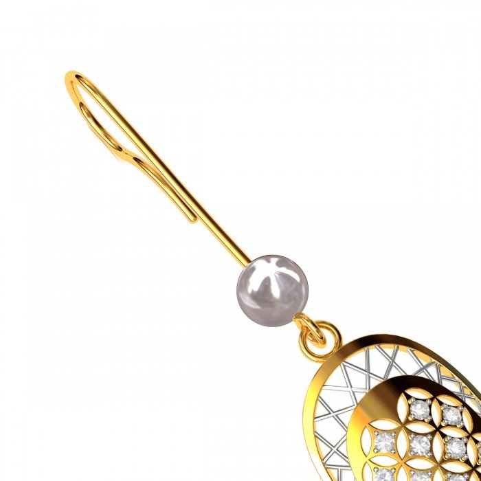 Pearl American Diamond Dangling Earring