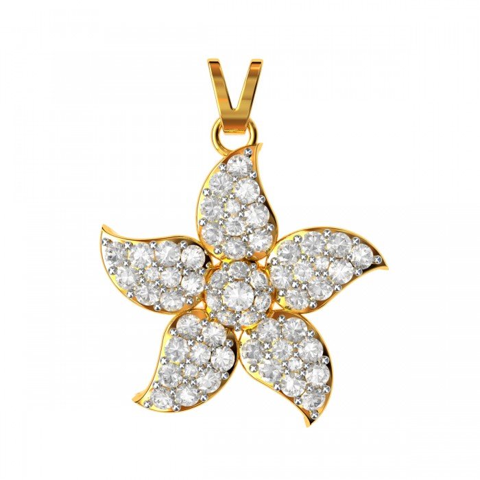 Five Leaves American Diamond Pendant