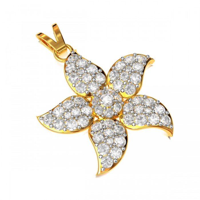 Five Leaves American Diamond Pendant