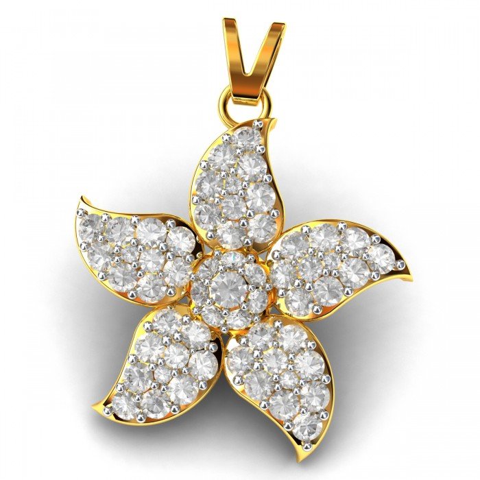 Five Leaves American Diamond Pendant