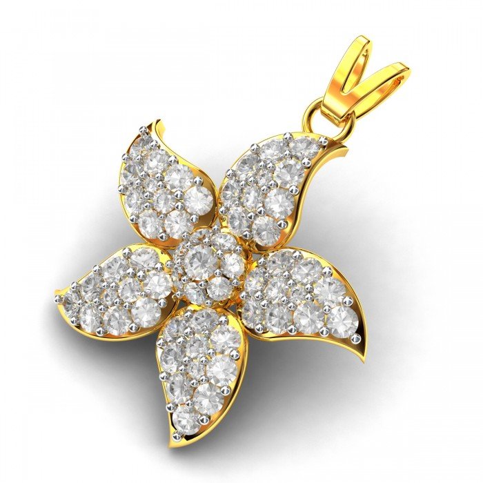 Five Leaves American Diamond Pendant