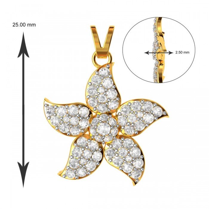 Five Leaves American Diamond Pendant