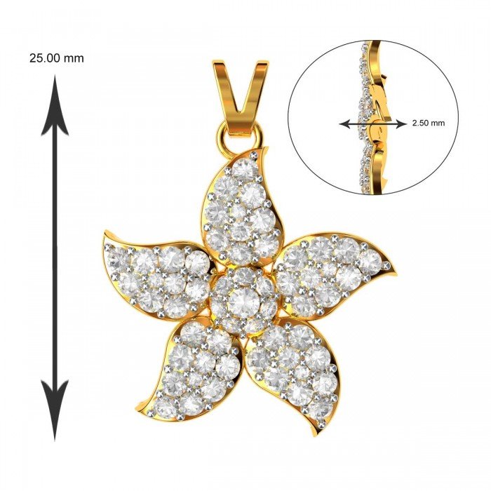 Five Leaves American Diamond Pendant