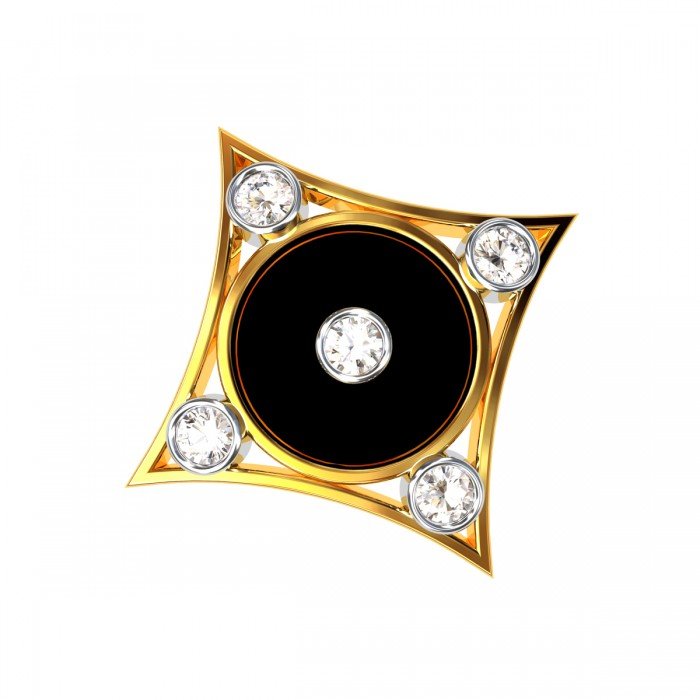 Black Mina Square Pendant