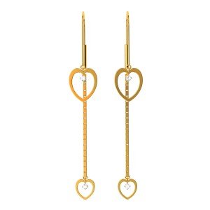 Love Shaped American Diamond Heart Earrings