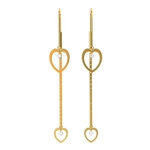 Love Shaped American Diamond Heart Earrings