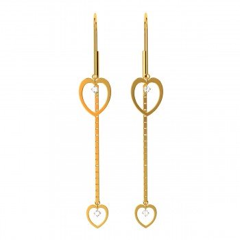 Love Shaped American Diamond Heart Earrings