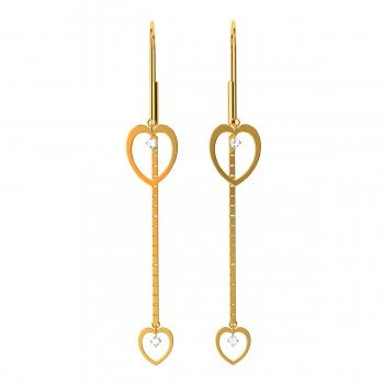 Love Shaped American Diamond Heart Earrings