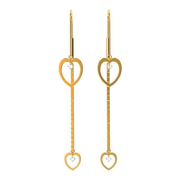 Love Shaped American Diamond Heart Earrings Love Shaped American Diamond Heart Earrings