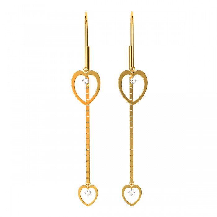 Love Shaped American Diamond Heart Earrings