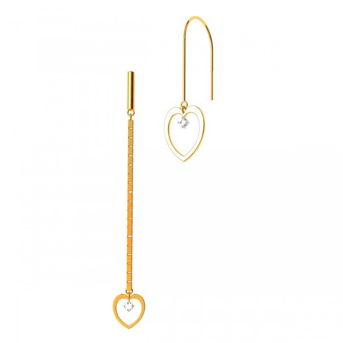 Love Shaped American Diamond Heart Earrings