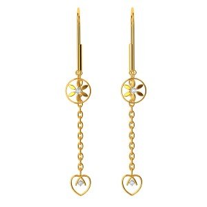 Floral Gold Drop Earrings