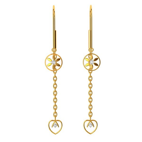 Floral Gold Drop Earrings Floral Gold Drop Earrings