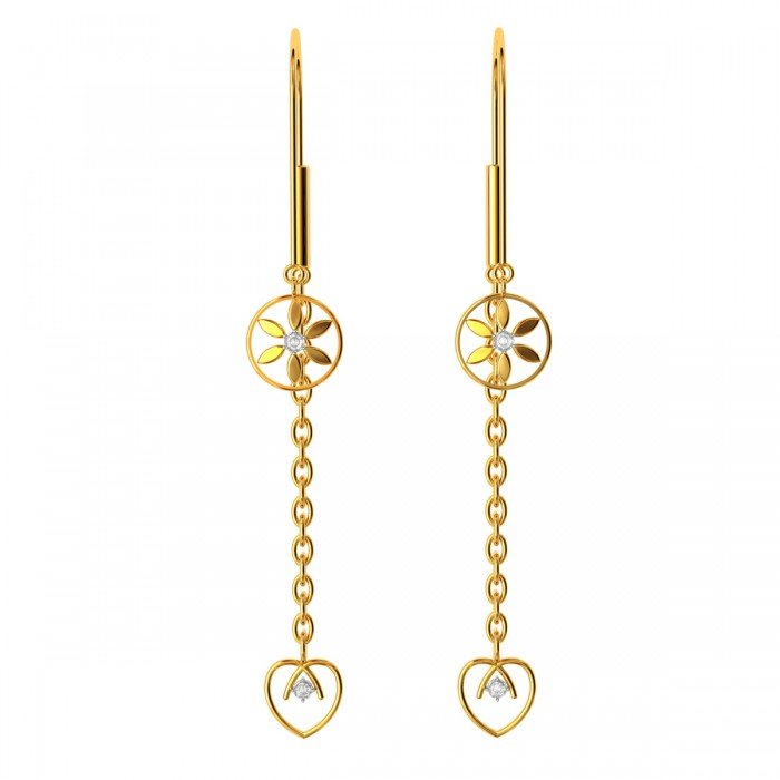 Floral Gold Drop Earrings