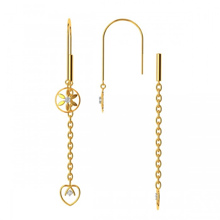 Floral Gold Drop Earrings