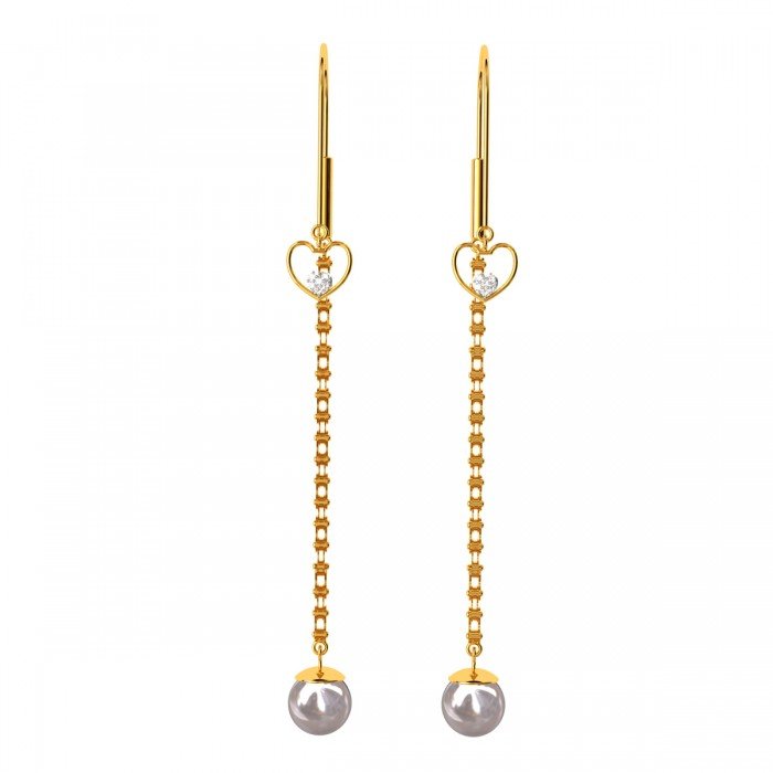 Pearl Gold Drop Earrings