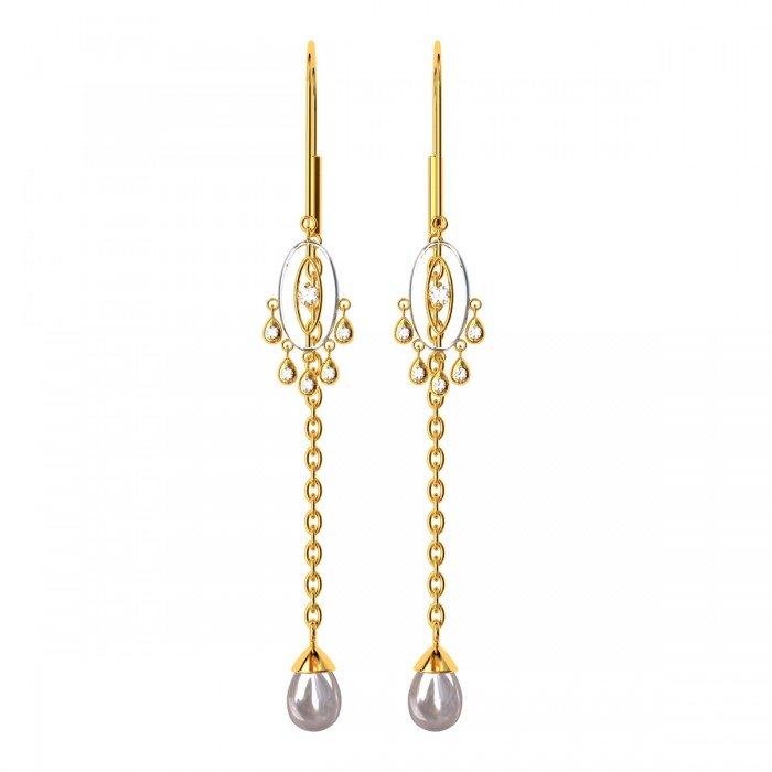Pearl Drop American Diamond Earrings
