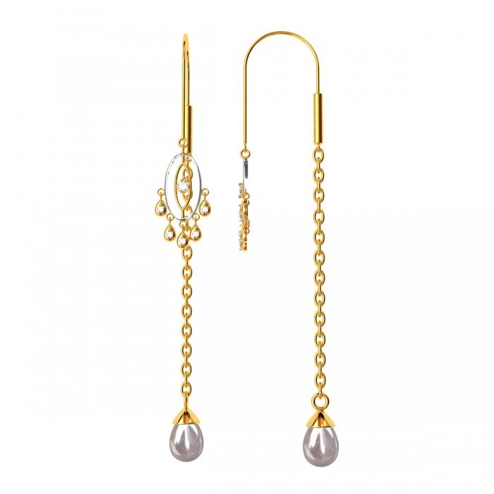 Pearl Drop American Diamond Earrings