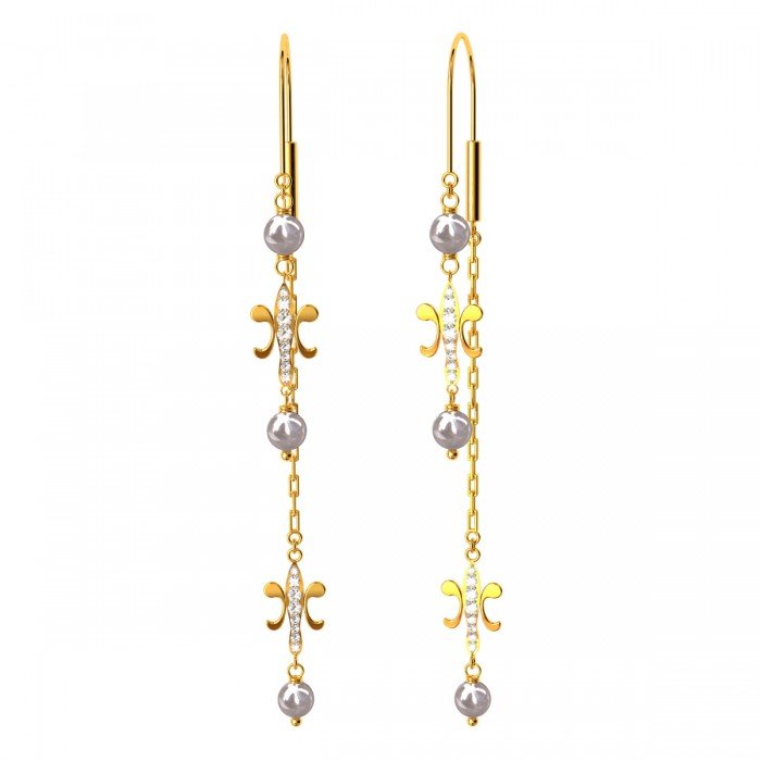 Butterfly American Diamond Gold Earring