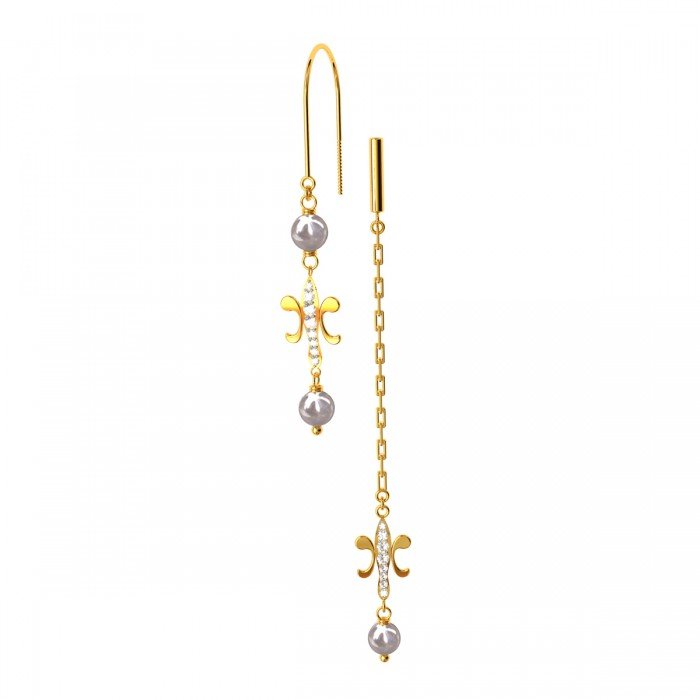 Butterfly American Diamond Gold Earring