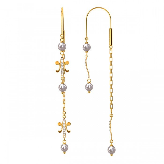 Butterfly American Diamond Gold Earring