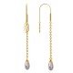 Long Drop Pear Hook Gold Earrings