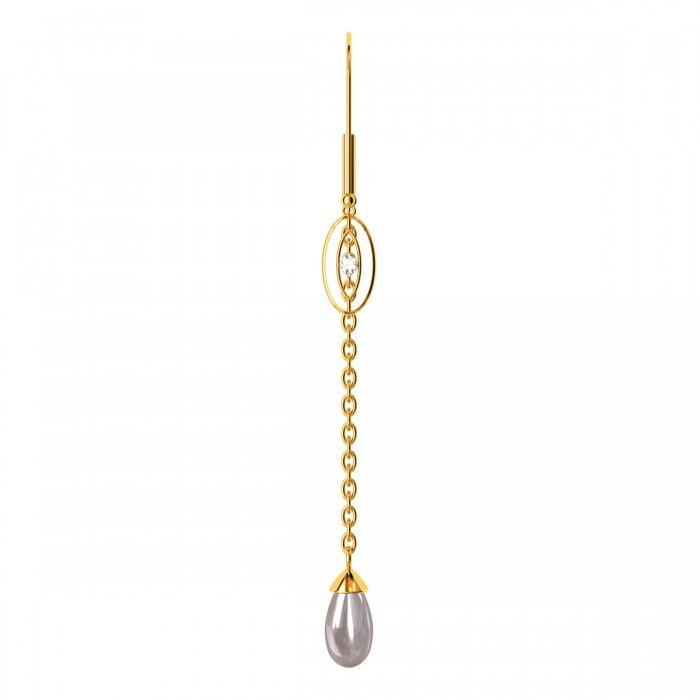 Long Drop Pear Hook Gold Earrings