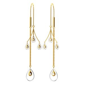 American Diamond Tear Drop Gold Earrings