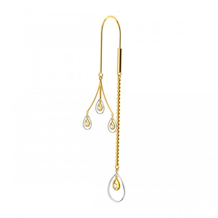 American Diamond Tear Drop Gold Earrings