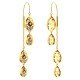 Double Petal Spiral Chain American Diamond Gold Earring