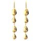 Double Petal Spiral Chain American Diamond Gold Earring